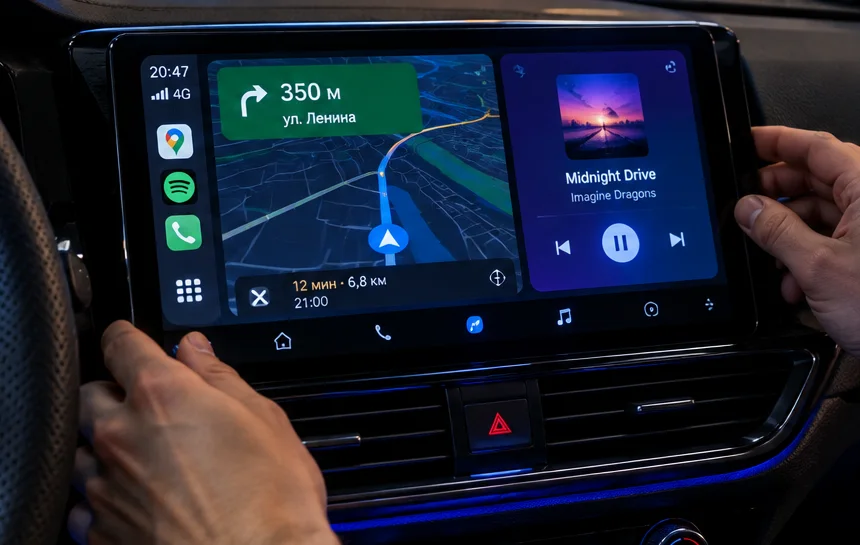 Мастер устанавливает мультимедиа с навигацией и CarPlay